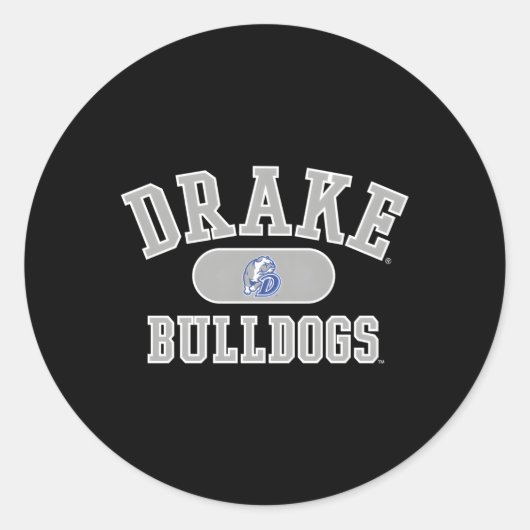 Drake Bulldogs Varsity Blue Runder Aufkleber (Vorderseite)