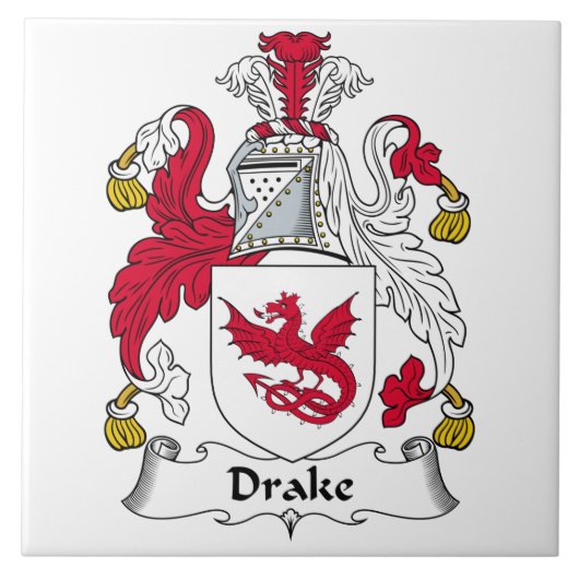 Drake-Familienwappen Fliese (Vorderseite)