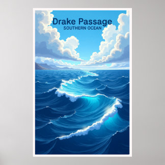 Drake-Passage Südpolarmeer Reiseplakat Poster