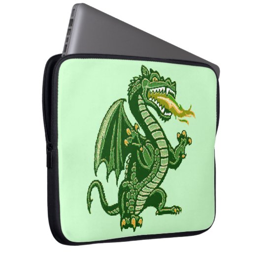 Draken Grün Laptopschutzhülle (Vorne Rechts)