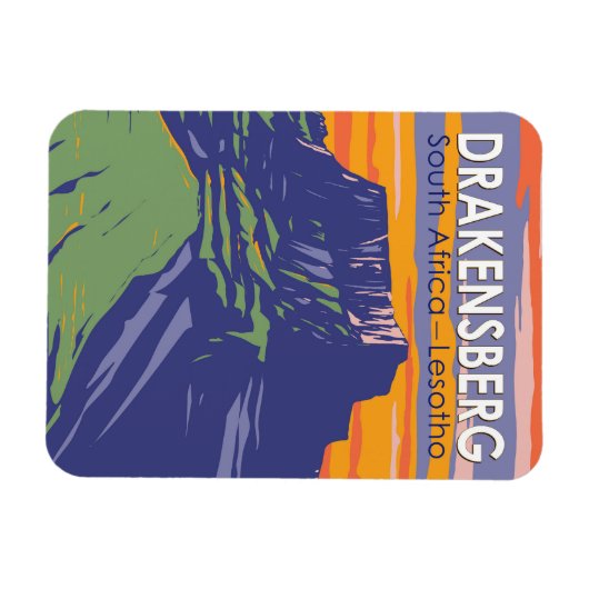 Drakensberg Südafrika Lesotho Magnet (Horizontal)