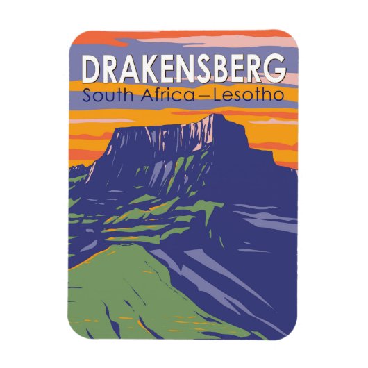 Drakensberg Südafrika Lesotho Magnet (Vertikal)