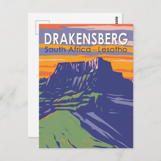 Drakensberg Südafrika Lesotho Postkarte (Vorne/Hinten)