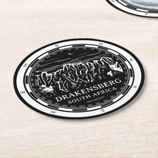 Drakensberg - Südafrika Runder Pappuntersetzer (Angewinkelt)