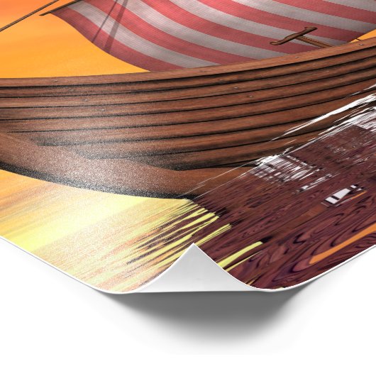 Drakkar oder Kreuzschiff - 3D-Darstellung Fotodruck (Ecke)