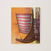 Drakkar oder Wikinger-Schiff - 3D übertragen Puzzle (Vertikal)