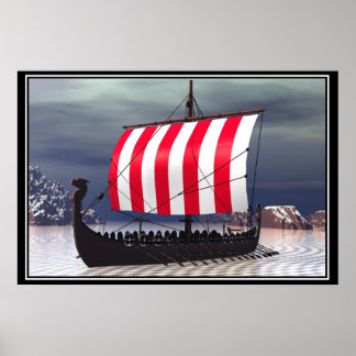 Drakkar Viking Segelschiff Poster