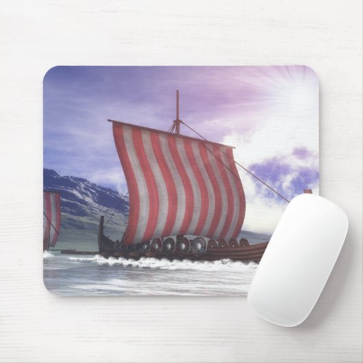 Drakkars - 3D übertragen Mousepad (Mit Mouse)