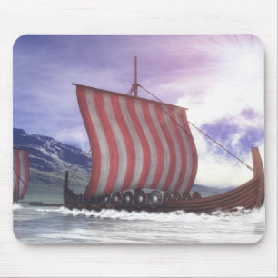 Drakkars - 3D übertragen Mousepad