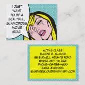 Drama Coach/Theaterdirektor Pop Art Business Card Visitenkarte (Vorne/Hinten)