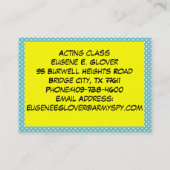 Drama Coach/Theaterdirektor Pop Art Business Card Visitenkarte (Rückseite)