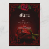 Drama der Liebe, die gotische Rose der Erinnerung. Menükarte (Vorderseite)