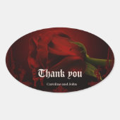 Drama der Liebe, die gotische Rose der Erinnerung. Ovaler Aufkleber (Vorderseite)