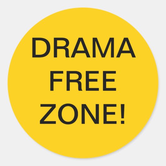 DRAMA FREE ZONE RUNDER AUFKLEBER (Vorderseite)