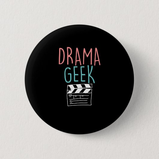 Drama Geek Clapperboard Schauspielerin Schauspiel Button (Vorderseite)