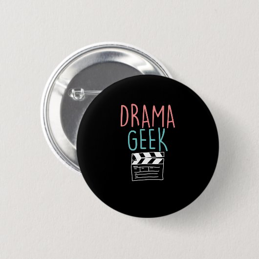 Drama Geek Clapperboard Schauspielerin Schauspiel  Button (Vorne & Hinten)