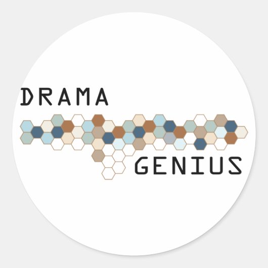 Drama Genius Runder Aufkleber (Vorderseite)