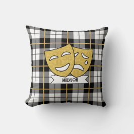 Drama-Ikonen aus Gold und Black Theater Pillow Kissen