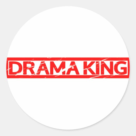Drama King Briefmarke Runder Aufkleber (Vorderseite)