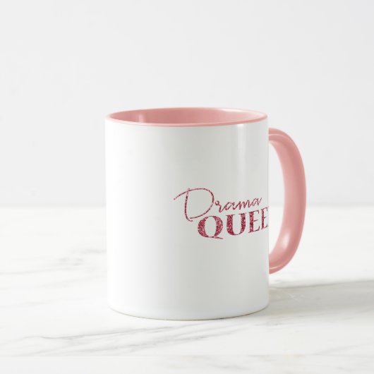 Drama-Königin-Rosen-GoldGlitzer Tasse (VorderseiteRechts)