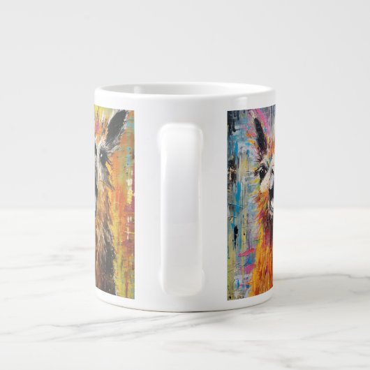 Drama Lama Personalisierbar Funky Hipster Niedlich Jumbo-Tasse (Rückseite)