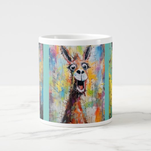 Drama Lama Personalisierbar Funky Hipster Niedlich Jumbo-Tasse (Vorderseite)