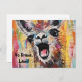 Drama Lama Personalisierbar Funky Hipster Niedlich Postkarte (Vorne/Hinten)