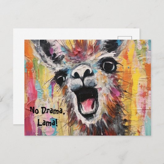 Drama Lama Personalisierbar Funky Hipster Niedlich Postkarte (Vorne/Hinten)