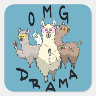 Drama Lama Quadratischer Aufkleber
