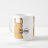 Drama-Lama-Tasse Hand-gezeichneter niedlicher Kaffeetasse (Vorderseite Links)