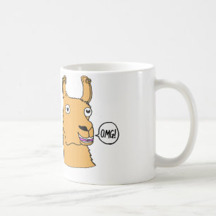Drama-Lama-Tasse Hand-gezeichneter niedlicher Kaffeetasse