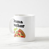 Drama-Lehrer-(lustige) Pizza Kaffeetasse (Vorderseite Links)