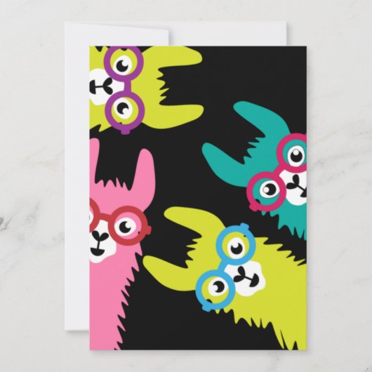 Drama Llama Colorful Camelid Einladung (Vorderseite)