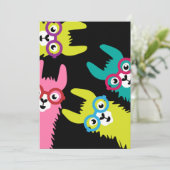 Drama Llama Colorful Camelid Einladung (Stehend Vorderseite)