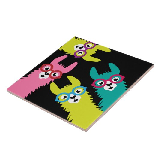 Drama Llama Colorful Camelid Fliese (Seite)