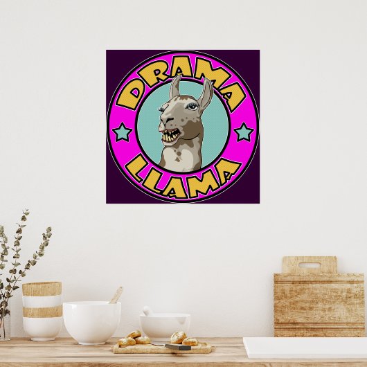 Drama Llama, Druck Poster (Küche)
