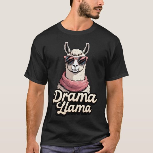 Drama Llama Funny Retro Llama T-Shirt (Vorderseite)