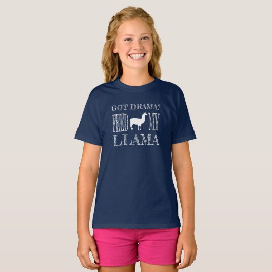 Drama Llama Got Drama Fütterte Mein Llama T-Shirt (Vorne ganz)