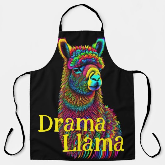 Drama Llama Psychedelic Color Schürze (Vorderseite)