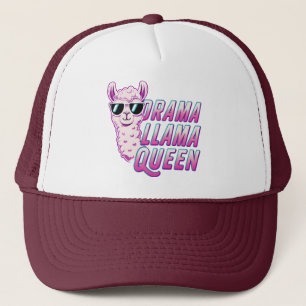Drama Llama Queen Niedlich Llama mit Sonnenbrille Truckerkappe