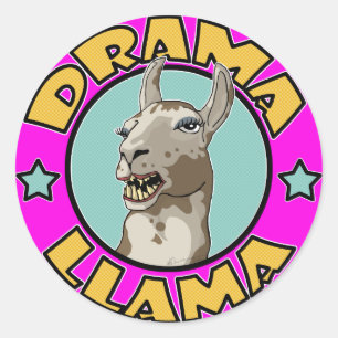 Drama Llama, Runder Aufkleber