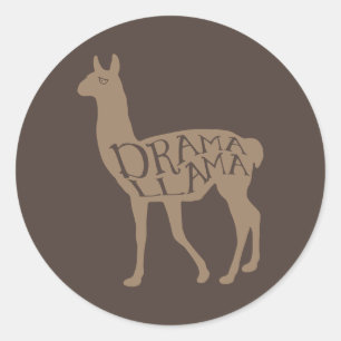 Drama Llama Runder Aufkleber