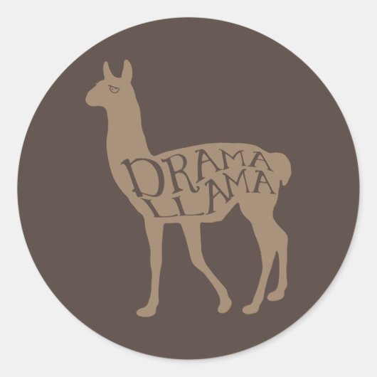 Drama Llama Runder Aufkleber (Vorderseite)