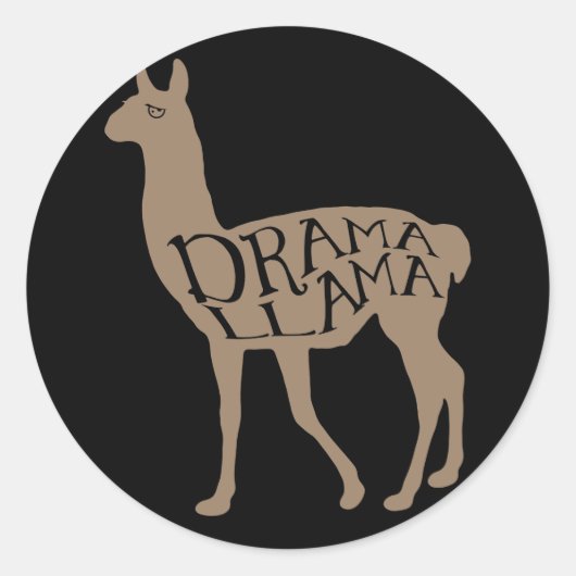 Drama Llama Runder Aufkleber (Vorderseite)