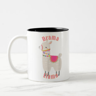 Drama Llama T - Shirt für Erwachsene und Kinder Zweifarbige Tasse