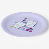 Drama-Masken: Komödie und Tragödie Pappteller (Schrägansicht)