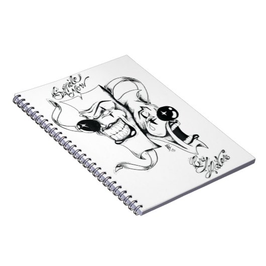 Drama Masken Lächeln jetzt schreien später Notizblock (Rechte Seite)