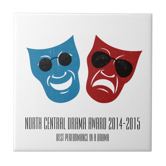 Drama-Masken mit Shades / Award / Plaque Fliese (Vorderseite)