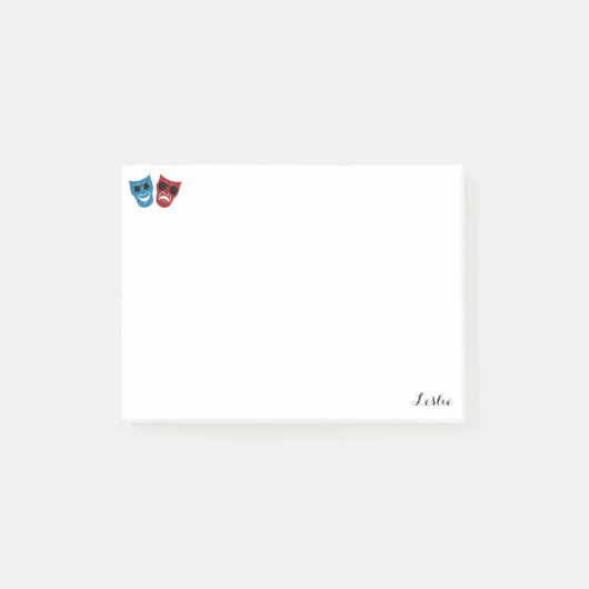 Drama Masken mit Sonnenbrille Post-it Klebezettel (Vorderseite)