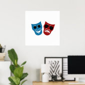 Drama Masken mit Sonnenbrille Poster (Heimbüro)
